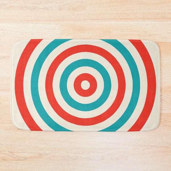 Item preview, Red and teal concentric circle target on cream designed and sold by SassyArtistry.