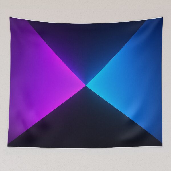 Item preview, Neon blue and purple triangle spotlight on black designed and sold by SassyArtistry.