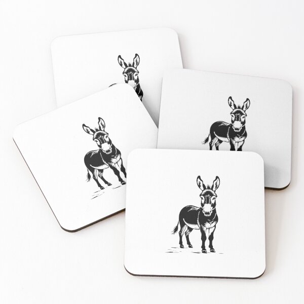 Item preview, Black and White Donkey Silhouette | Elegant Animal Design designed and sold by JollyCritters.