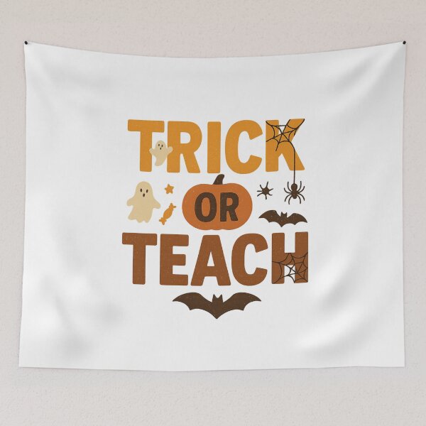 Item preview, Trick or Teach | Funny Halloween Teacher Shirt | Spooky Cute Ghost & Pumpkin Design designed and sold by DailyDrivesct.