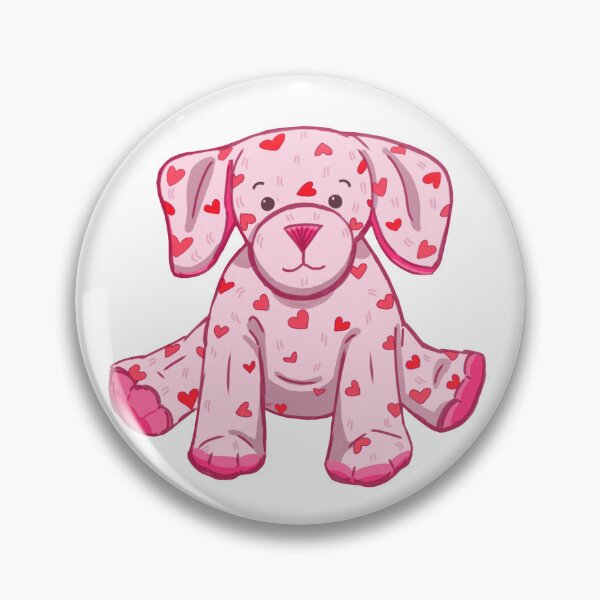 Item preview, Pink Heart Puppy Plushie - Valentines Heart Dog Drawing designed and sold by HuckleberryMags.