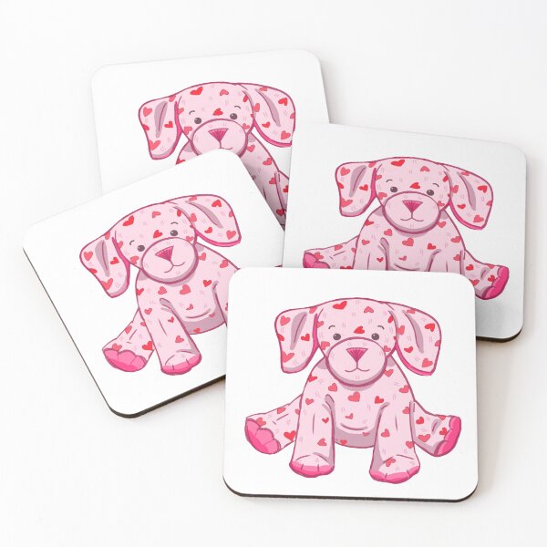 Item preview, Pink Heart Puppy Plushie - Valentines Heart Dog Drawing designed and sold by HuckleberryMags.