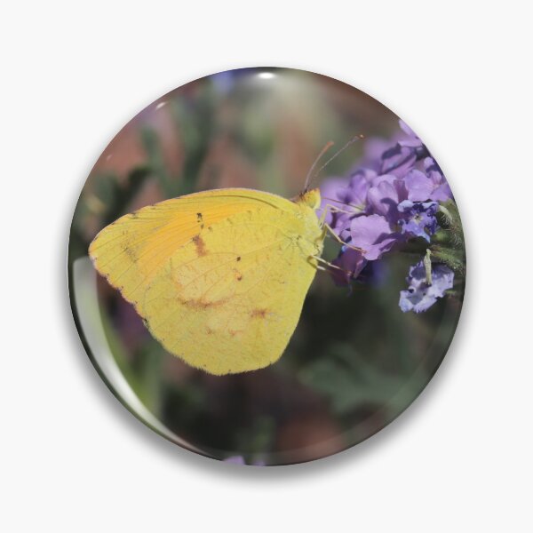 Item preview, Yellow Sulphur butterfly on purple flowers designed and sold by WolfRaven Creations.