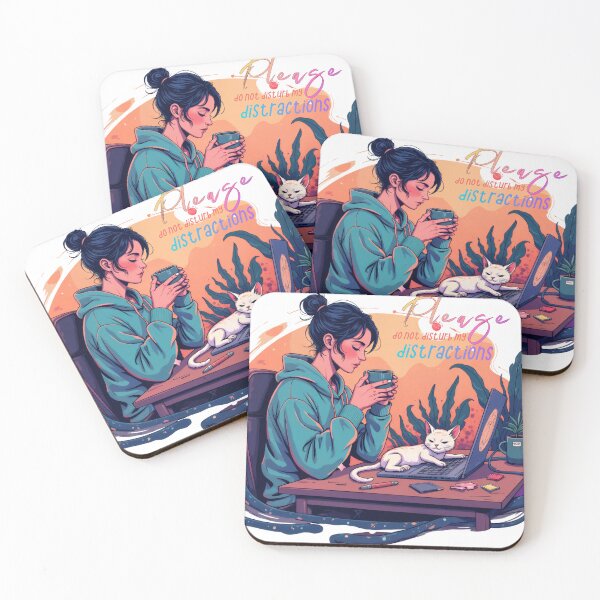 Item preview, WFH Cat Chaos – Please Do Not Disturb My Distractions designed and sold by Grin-and-Gear.