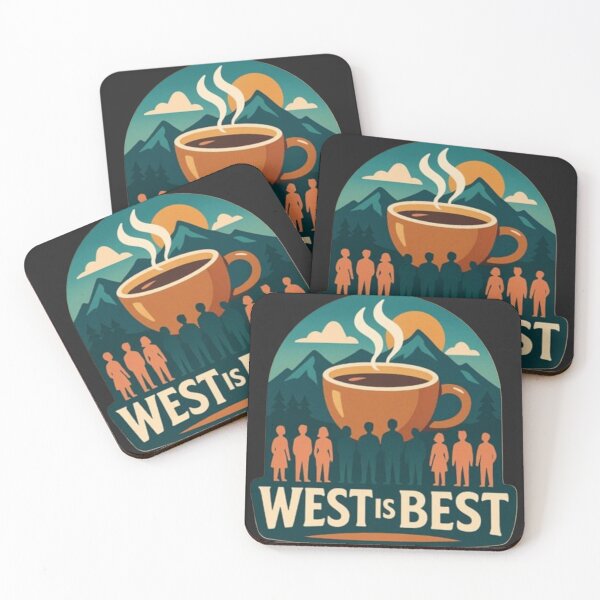 Item preview, West is Best Regional Pride Slogan Logo designed and sold by Laugh a Lot Folk Art.