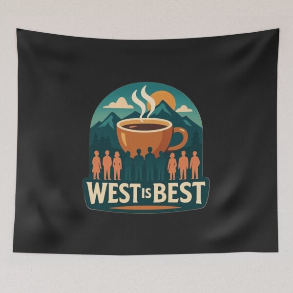 Item preview, West is Best Regional Pride Slogan Logo designed and sold by Laugh a Lot Folk Art.