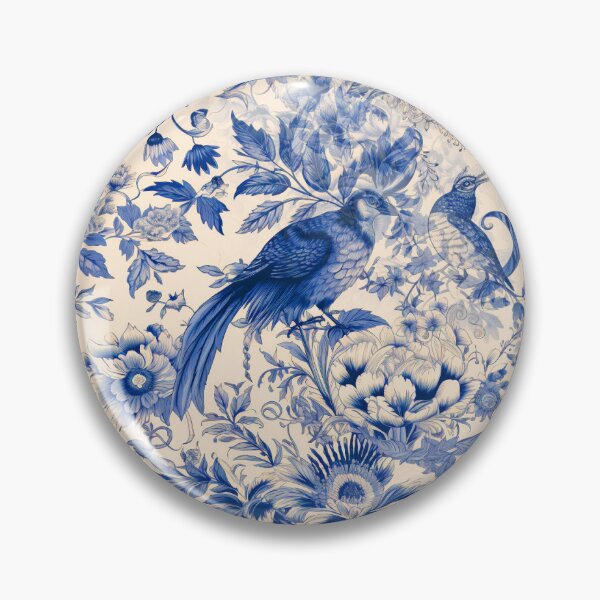 Item preview, Vintage French Blue Toile De Jouy designed and sold by GraphicAllusion.