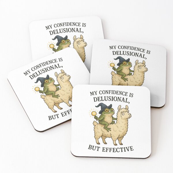 Item preview, Delusional But Effective Wizard Frog Riding Llama Funny Quote Design designed and sold by inkoutninja.