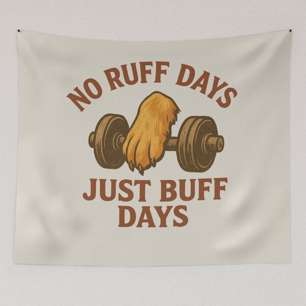 Item preview, No Ruff Days — Just Buff Days | Funny Dog Gym Retro T-Shirt designed and sold by AdelStore.