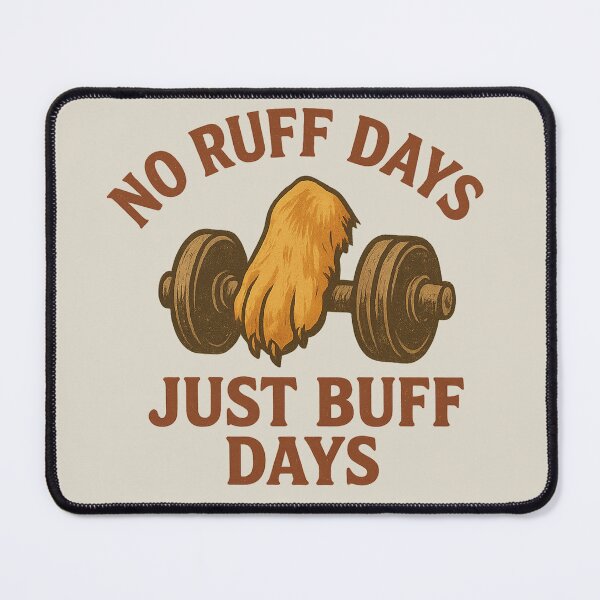 Item preview, No Ruff Days — Just Buff Days | Funny Dog Gym Retro T-Shirt designed and sold by AdelStore.