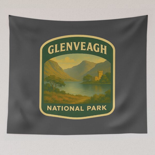 Item preview, Vintage Ireland Landscape Art Print: Glenveagh designed and sold by PinUpPizzazz.