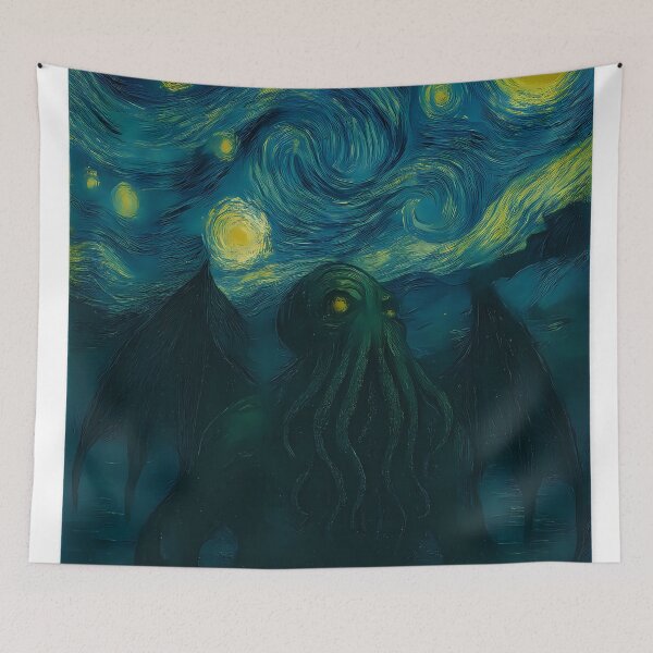 Item preview, Eldritch Monster Beneath the Starry Night Sky designed and sold by designsbyhw.