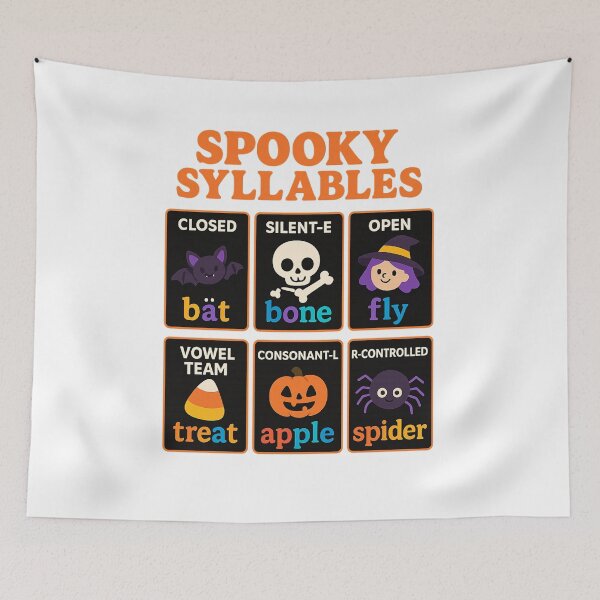 Item preview, Spooky Syllables – Halloween Phonics Learning Shirt for Kids & Teachers designed and sold by DailyDrivesct.