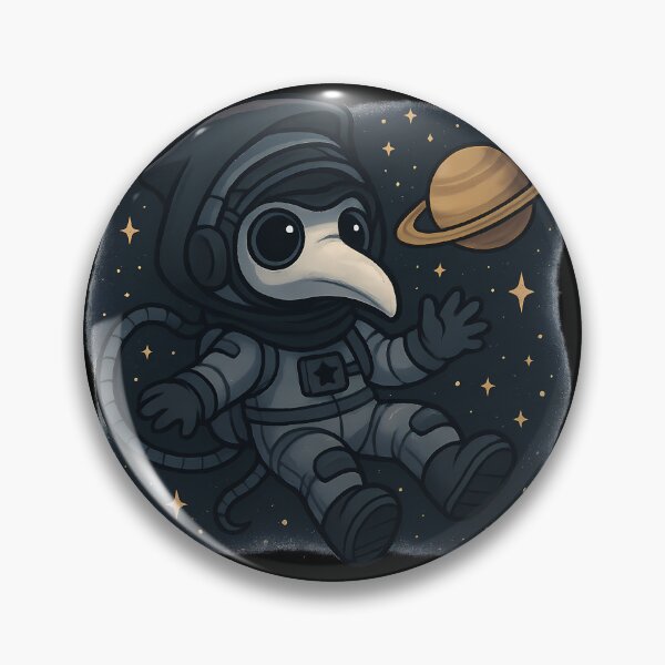 Item preview, Spooky Cute Plague Doctor Astronaut Floating in Space designed and sold by designsbyhw.