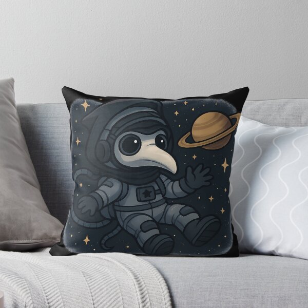Item preview, Spooky Cute Plague Doctor Astronaut Floating in Space designed and sold by designsbyhw.