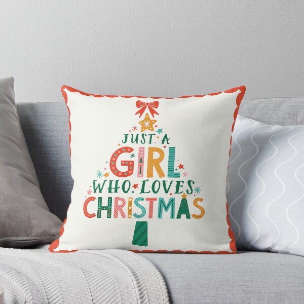 Artikelvorschau, Just a Girl Who Loves Christmas - Verspielter, festlicher Schriftzug entworfen und verkauft von HotFluff.