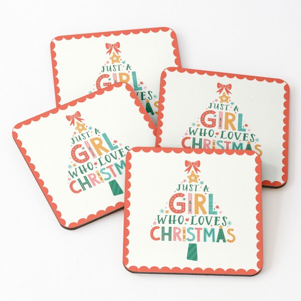 Artikelvorschau, Just a Girl Who Loves Christmas - Verspielter, festlicher Schriftzug entworfen und verkauft von HotFluff.