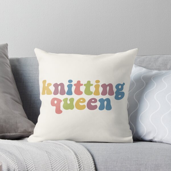Item preview, knitting queen designed and sold by cozy creatures council.