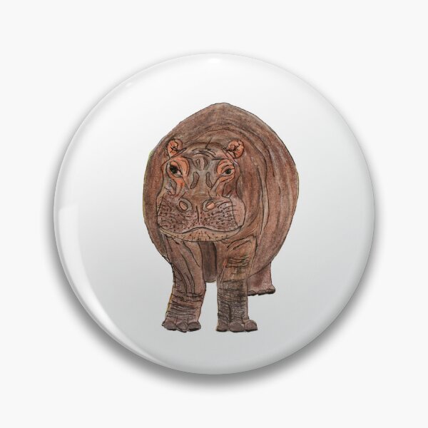 Item preview, Hand Drawn Hippo designed and sold by Lena Draws.