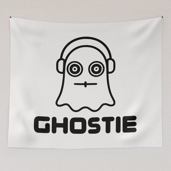 Item preview, Ghostie DJ "Main Logo" (Black on White, Centre) designed and sold by haunted_merch.