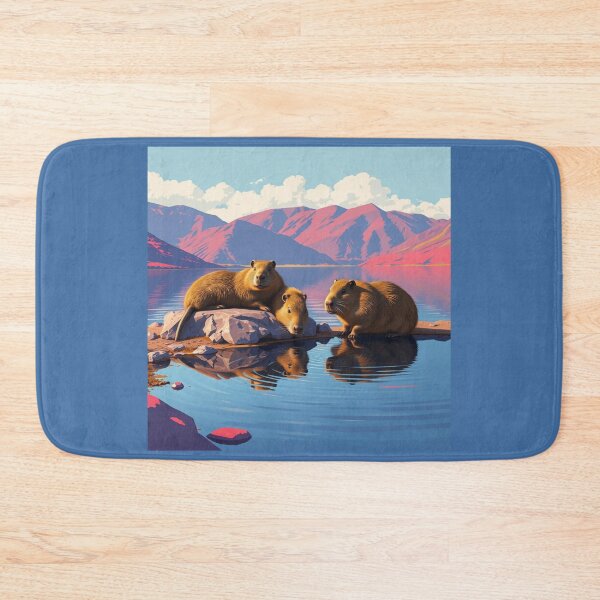 Item preview, Capybaras resting next to a lake designed and sold by BaZaar from TakE a LooK.