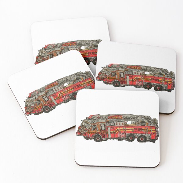Item preview, Hand Drawn Firetruck designed and sold by Lena Draws.