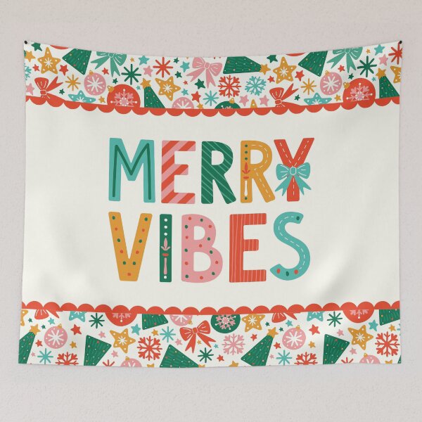 Aperçu de l'œuvre Merry Vibes - Lettrage ludique et festif créée et vendue par HotFluff.