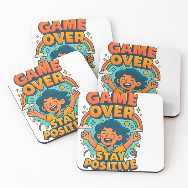 Item preview, Game Over, Stay Positive – Colorful Motivational Cartoon Design designed and sold by GogoVibes.