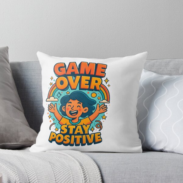Item preview, Game Over, Stay Positive – Colorful Motivational Cartoon Design designed and sold by GogoVibes.