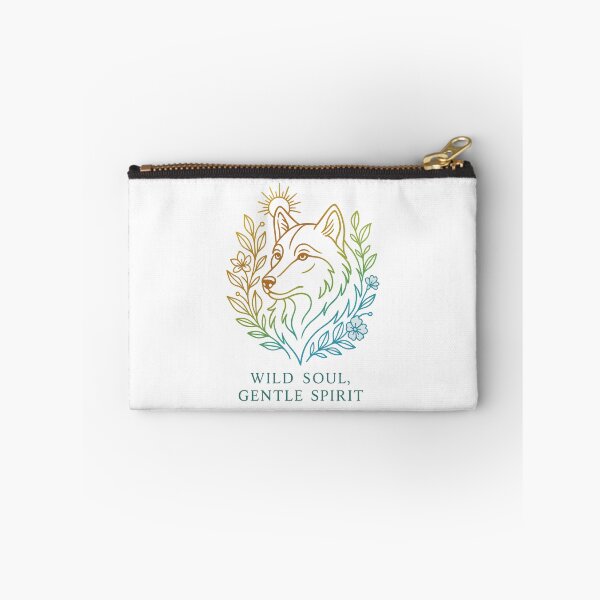 Item preview, Wild Soul Gentle Spirit Wolf Floral Boho Line Art Design designed and sold by inkoutninja.