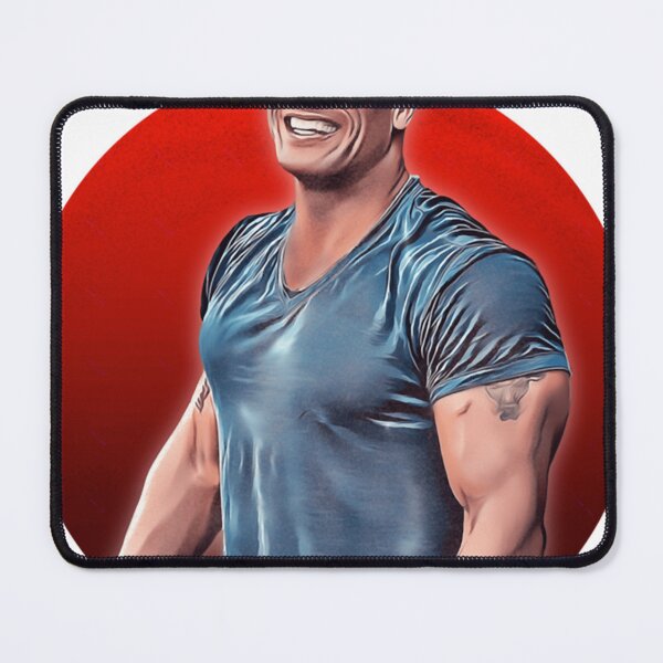 Item preview, Smiling Dwayne Johnson Red Circle Poster designed and sold by ShaylaAversa.