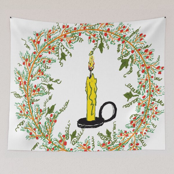 Item preview, Winter Holiday Wreath and Candle designed and sold by Nigel-here.