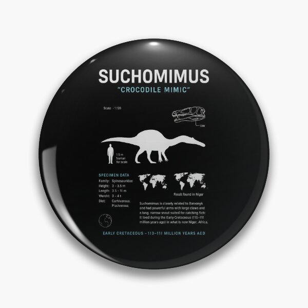 Item preview, Suchomimus “Crocodile Mimic” – Scientific Dinosaur Infographic T-Shirt designed and sold by DailyDrivesct.