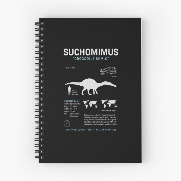 Item preview, Suchomimus “Crocodile Mimic” – Scientific Dinosaur Infographic T-Shirt designed and sold by DailyDrivesct.
