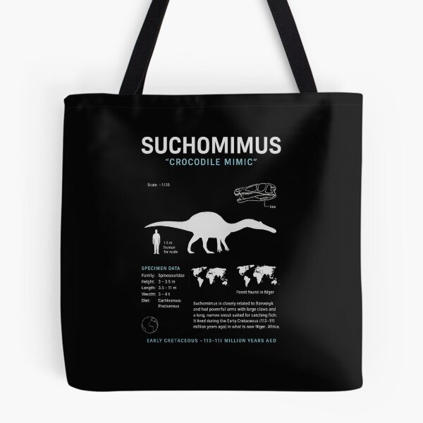 Item preview, Suchomimus “Crocodile Mimic” – Scientific Dinosaur Infographic T-Shirt designed and sold by DailyDrivesct.