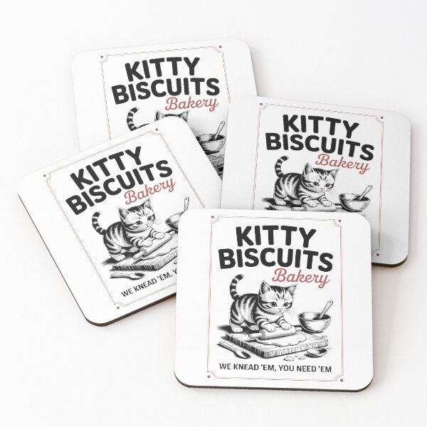 Item preview, kitty biscuits bakery designed and sold by PunkNation-Arts.