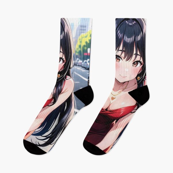 Item preview, Anna Yamada Lovely Red Dress City Glow Anime Girl designed and sold by Raslbazola.