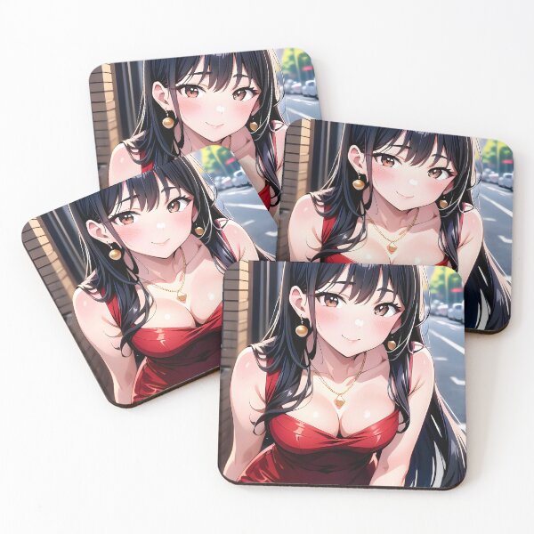 Item preview, Anna Yamada Lovely Red Dress City Glow Anime Girl designed and sold by Raslbazola.