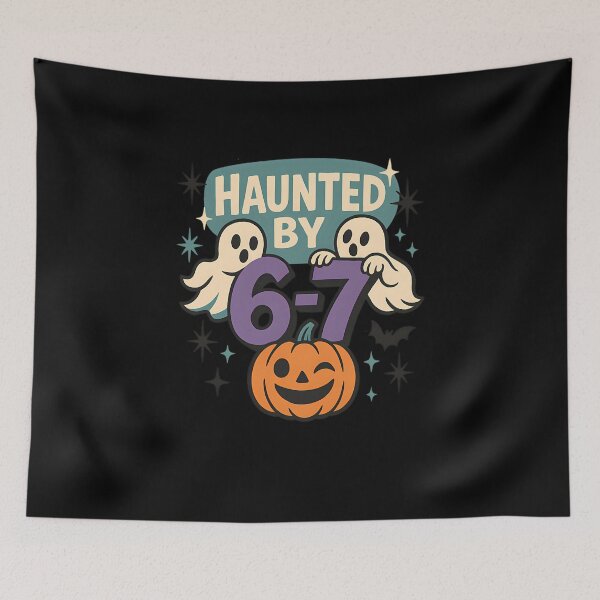 Item preview, Haunted By 6-7  Retro Halloween Meme With Ghost  Pumpkin  designed and sold by Benoitouellet.