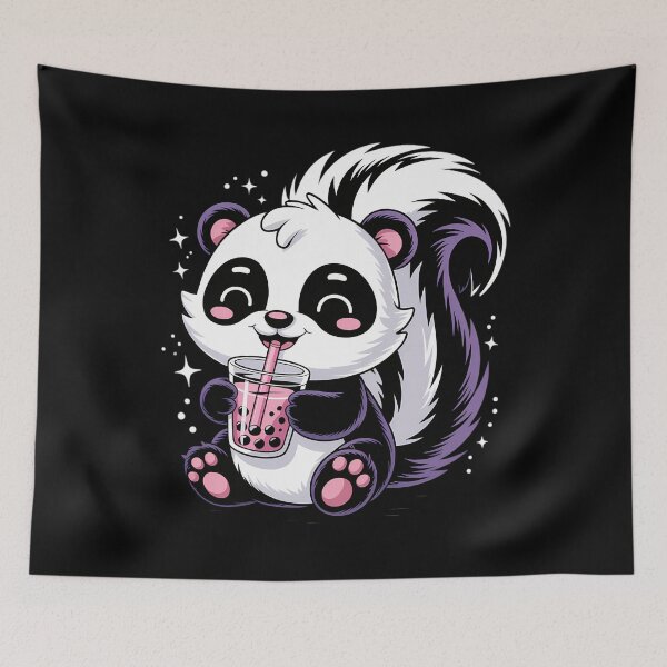 Item preview, Pastel Goth Skunk Bubble Tea designed and sold by PunkNation-Arts.