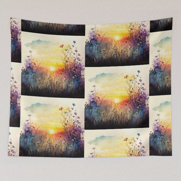 Item preview, Wildflower Field Watercolor 4 designed and sold by marknprints.