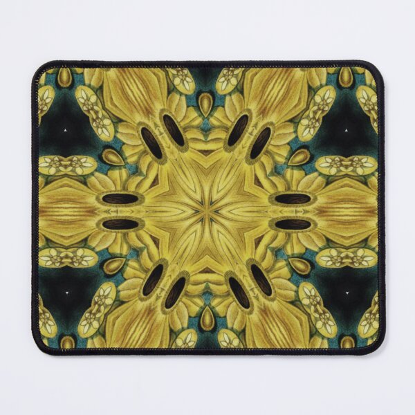 Item preview, Golden yellow turquoise pattern with black background designed and sold by Silvershadows.