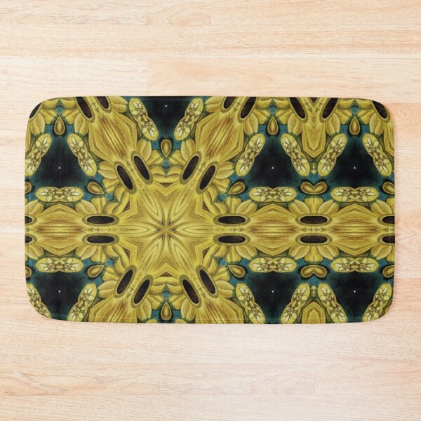 Item preview, Golden yellow turquoise pattern with black background designed and sold by Silvershadows.
