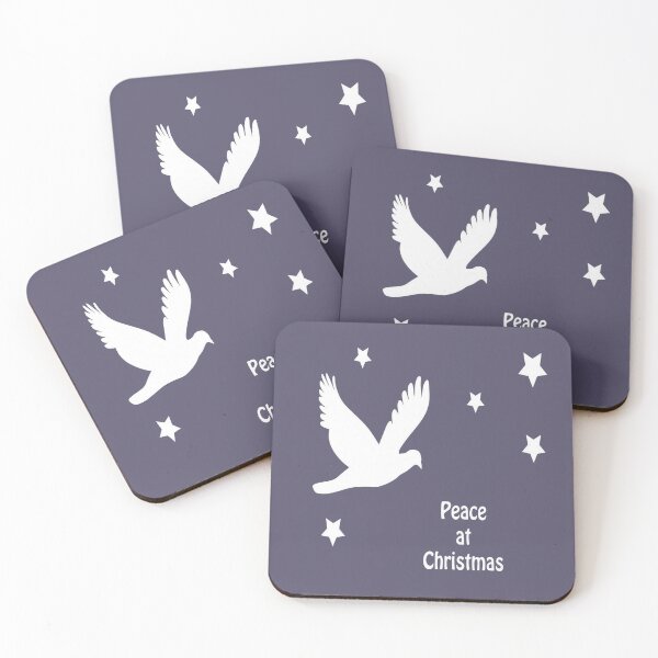 Item preview, Peace At Christmas With Dove In Flight White Logo designed and sold by taiche.