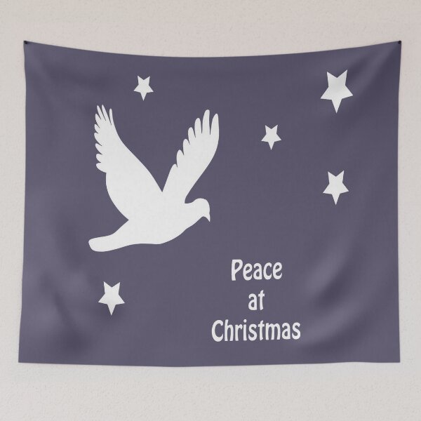 Item preview, Peace At Christmas With Dove In Flight White Logo designed and sold by taiche.
