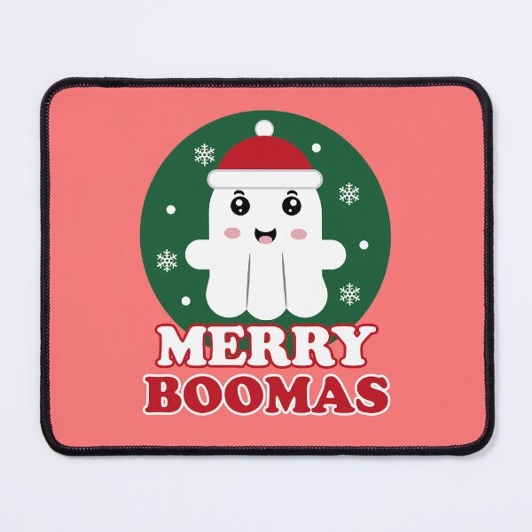 Item preview, Merry Boomas - Cute Funny Ghost Santa Hat Christmas Pun designed and sold by Shape Snip Studio.