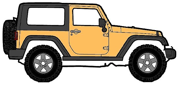 pastel orange jeep