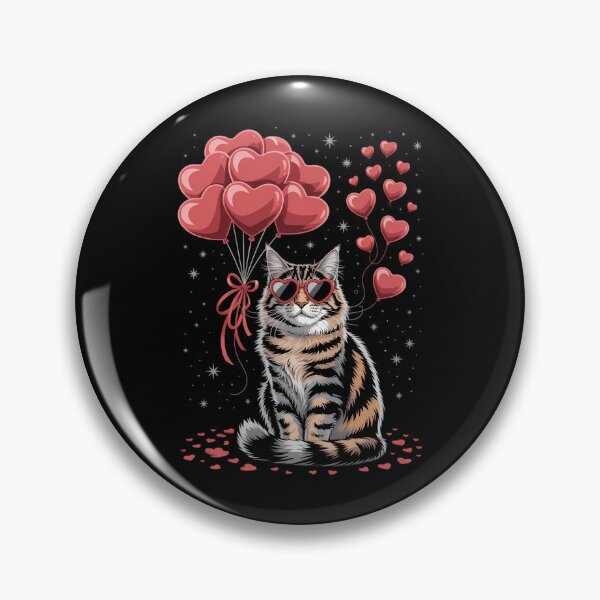 Item preview, Maine Coon Heart Valentines Day Cat Dad Mom designed and sold by PunkNation-Arts.