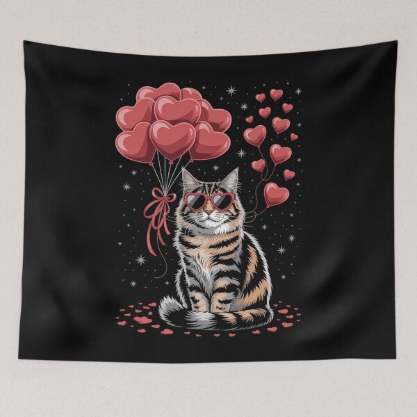 Item preview, Maine Coon Heart Valentines Day Cat Dad Mom designed and sold by PunkNation-Arts.