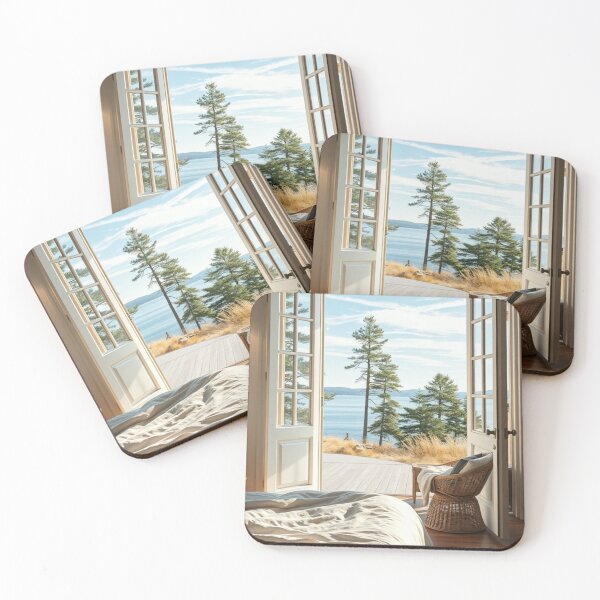 Item preview, Dreamy Waterside Retreat | Sunlit Bedroom and Coastal View designed and sold by Vida e Arte.